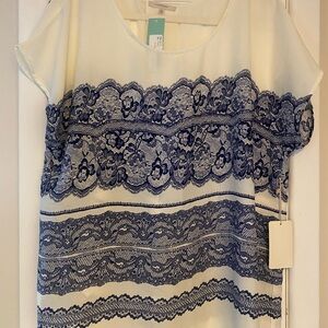 Elegant Lace Print Women's Top
